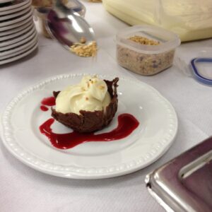 Mousse filled chocolate nest