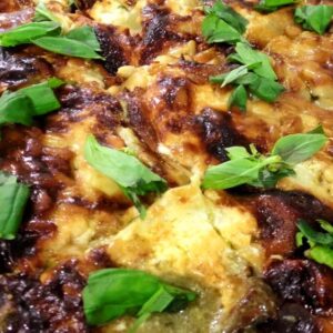 Chicken, pine nut and pesto lasagne