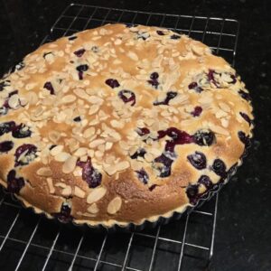 Blueberry, almond and mascarpone tart