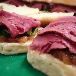 Pastrami with apple ale chutney and salad