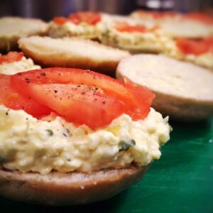 Egg mayonnaise and fresh tomato