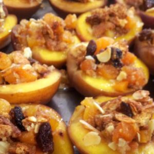 Baked stuffed nectarines