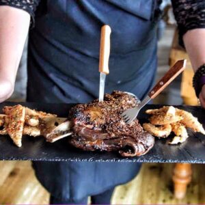 Barbequed shoulder of lamb