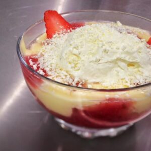 Strawberry and white chocolate fool