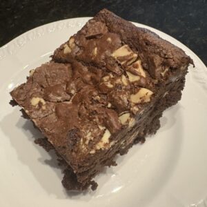 Triple chocolate brownie